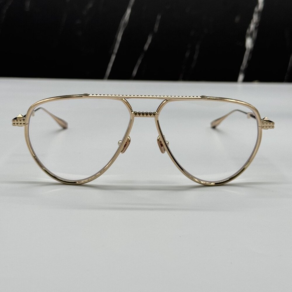 NEW VALENTINO V-STUD-II VLX-133D AVIATOR UNISEX GOLD EYEGLASSES